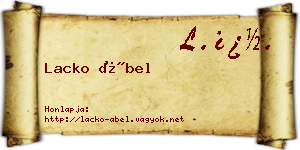 Lacko Ábel névjegykártya