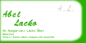 abel lacko business card