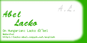 abel lacko business card